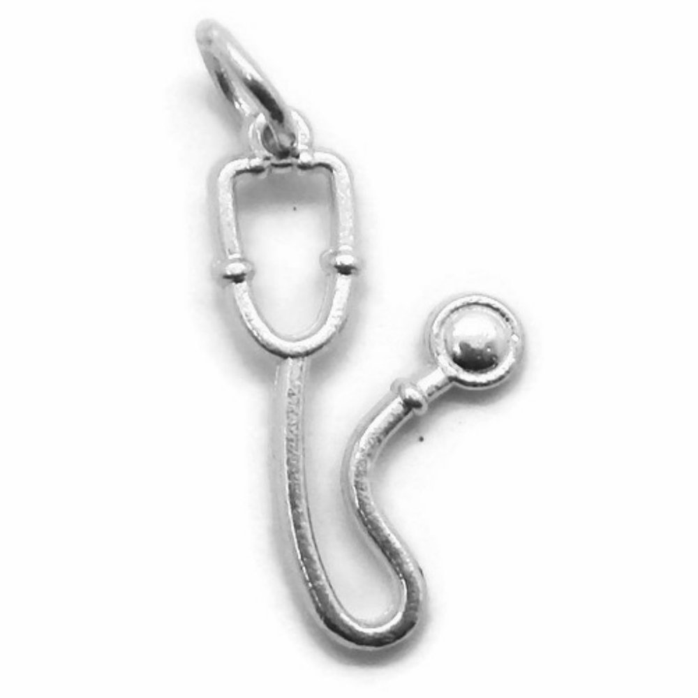 Stethoscope Pendant Charm .925 Sterling Silver